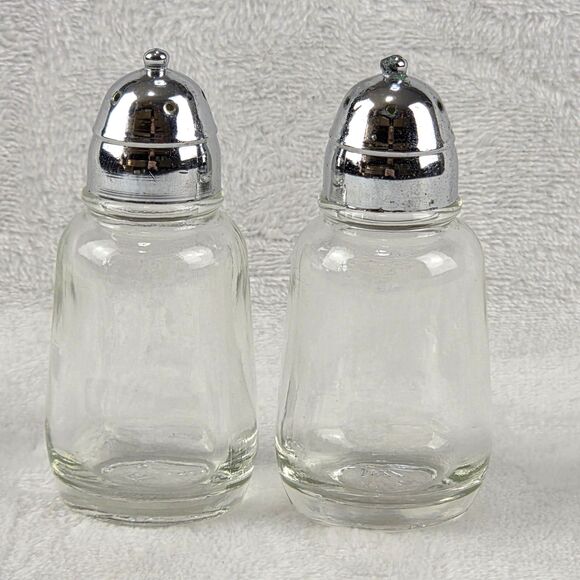 Atlas Other - Vintage Salt & Pepper‎ Shaker Set. Hazel Atlas Glass w/Chrome Caps. Pre-owned